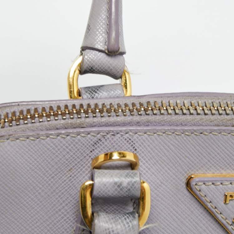 Pre Owned Prada Lilac Saffiano Lux Leather Small Promenade Satchel