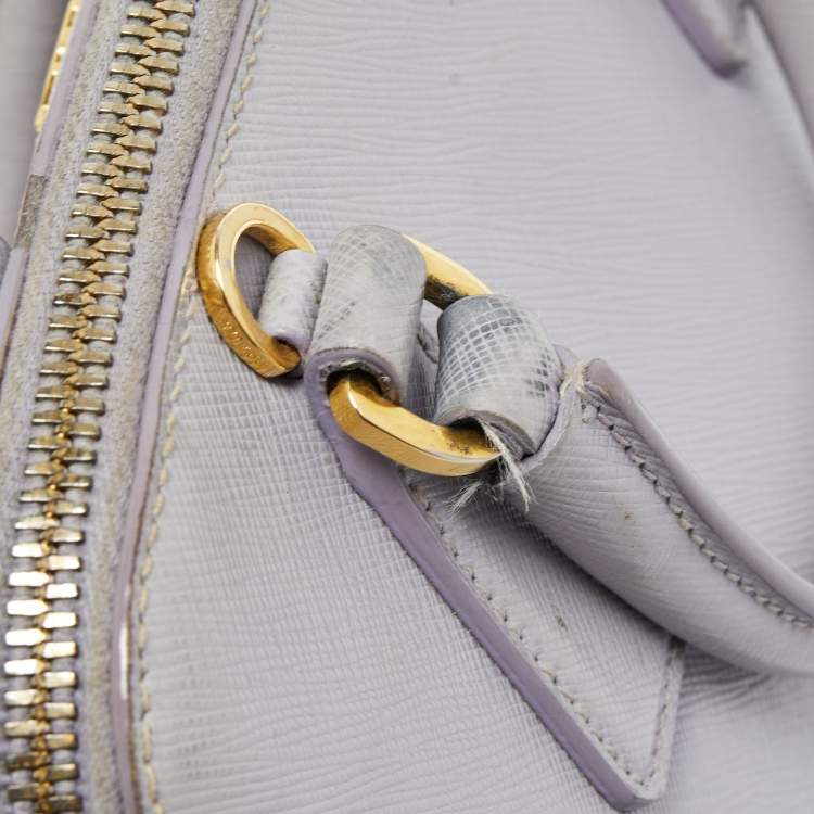 Pre Owned Prada Lilac Saffiano Lux Leather Small Promenade Satchel
