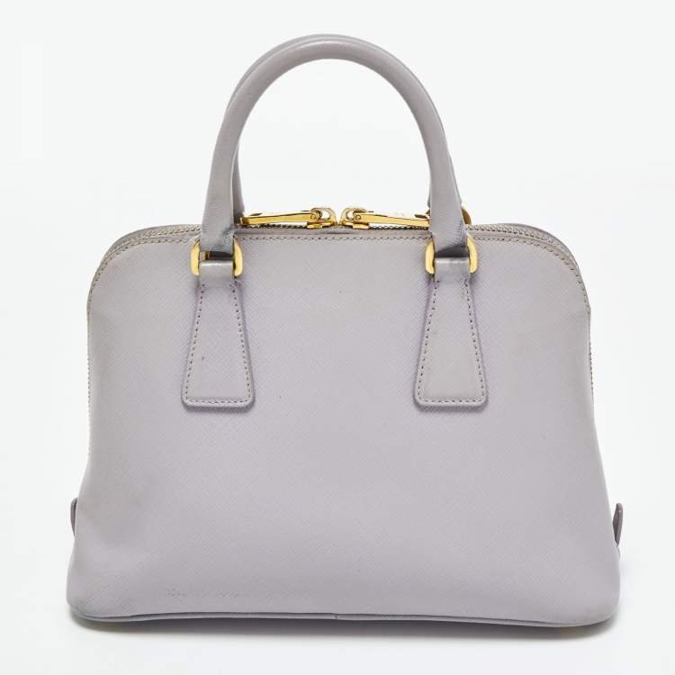 Pre Owned Prada Lilac Saffiano Lux Leather Small Promenade Satchel