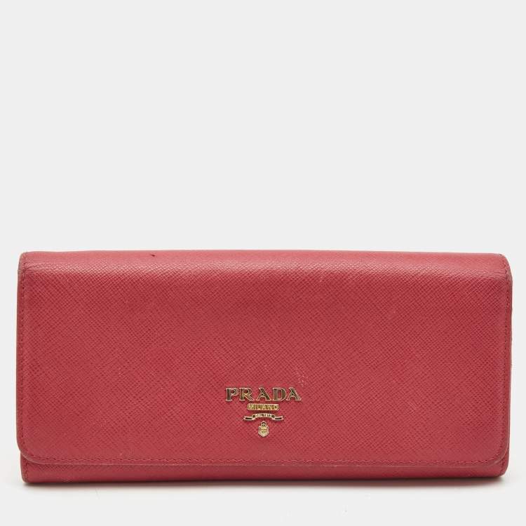 Authentic Prada Saffiano Pink Leather Wallet