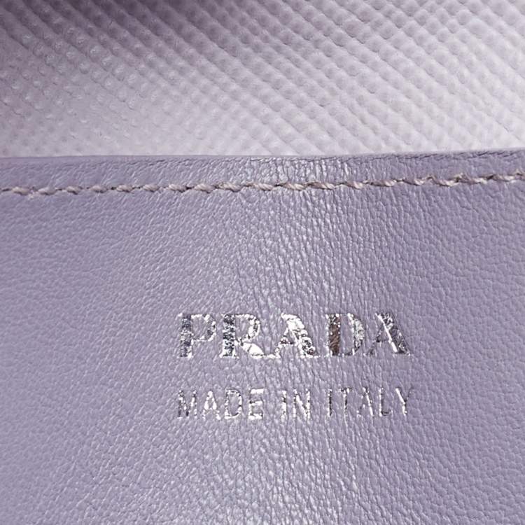 Pre Owned Prada Lilac Saffiano Cuir Leather Covered Strap Tote