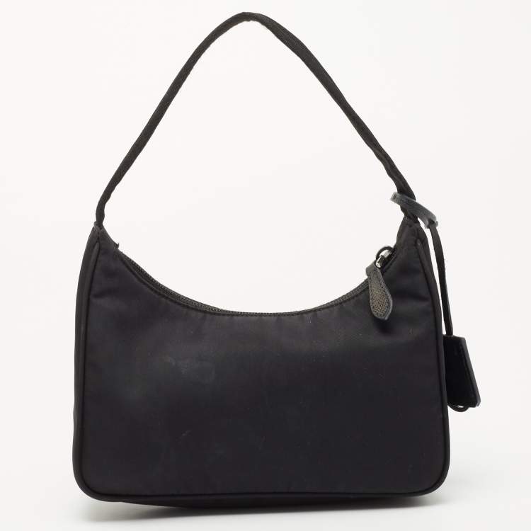 Pre Owned Prada Black Nylon Mini Re-Edition 2000 Shoulder Bag