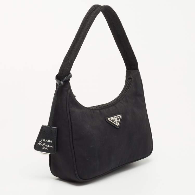 Pre Owned Prada Black Nylon Mini Re-Edition 2000 Shoulder Bag