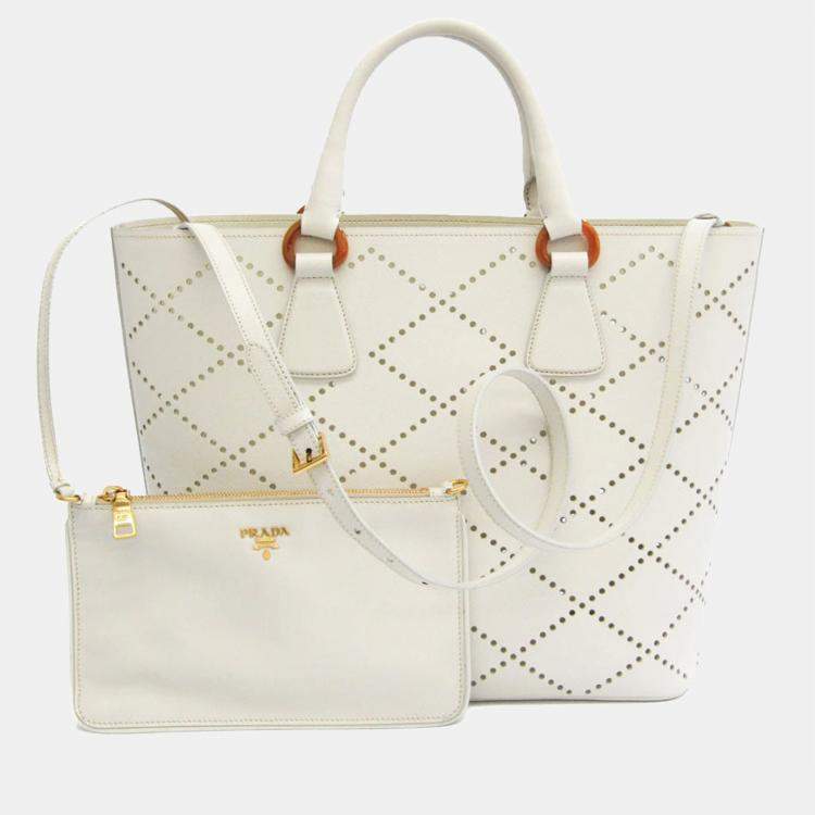 Prada White Saffiano handbag