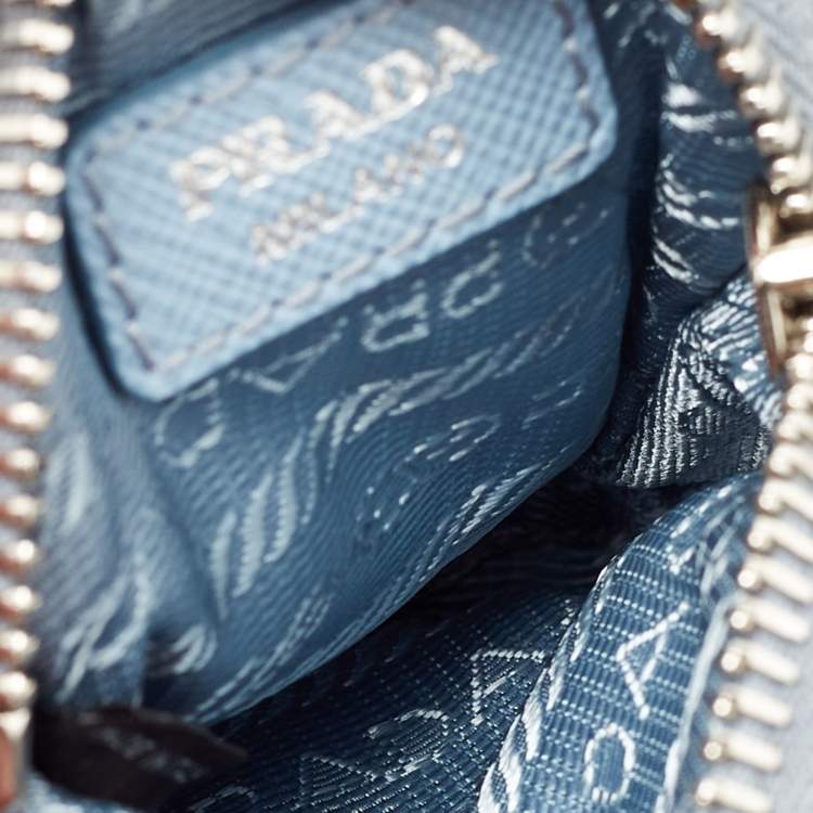 Pre Owned Prada Blue Nylon and Leather Re-Edition 2005 Shoulder Bag