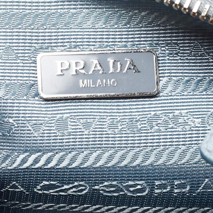 Pre Owned Prada Blue Nylon and Leather Re-Edition 2005 Shoulder Bag