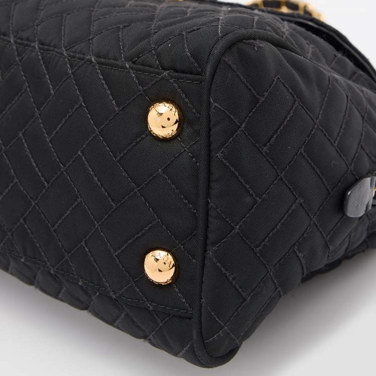 Pre Owned Prada Black Nylon Push Lock Shoulder Bag