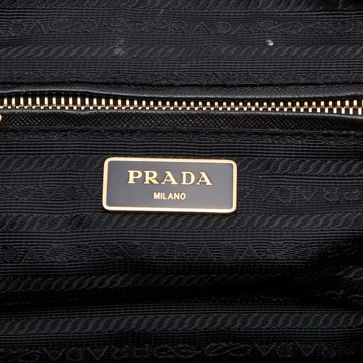 Pre Owned Prada Black Nylon Push Lock Shoulder Bag