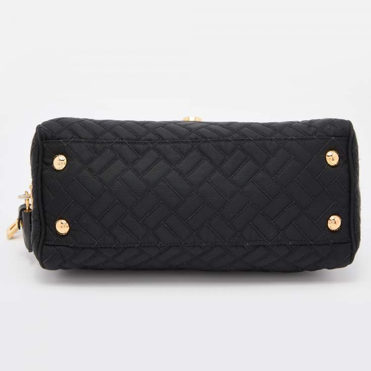 Pre Owned Prada Black Nylon Push Lock Shoulder Bag
