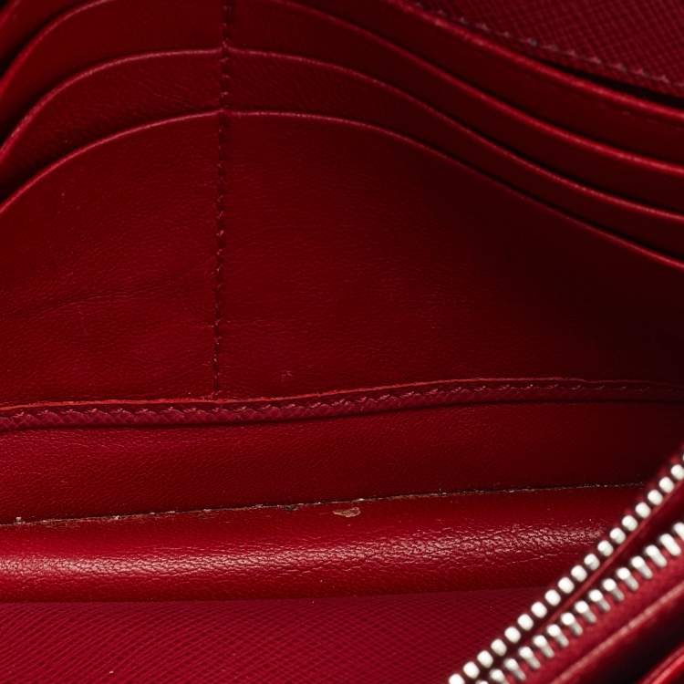 Pre Owned Prada Red Saffiano Leather Double Sided  Flap Crossbody Bag