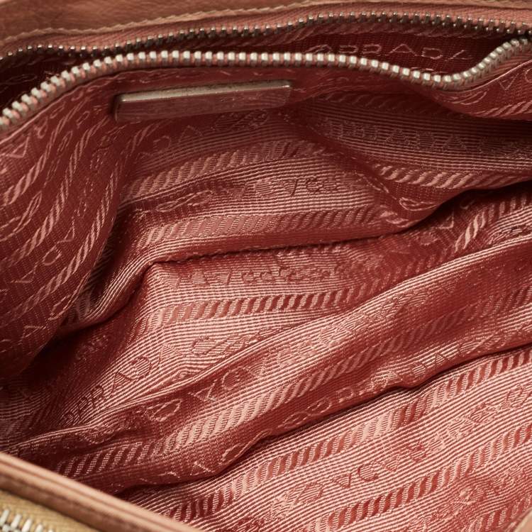 Pre Owned Prada Multicolor Nylon and Exotic Buckle Shoulder Bag