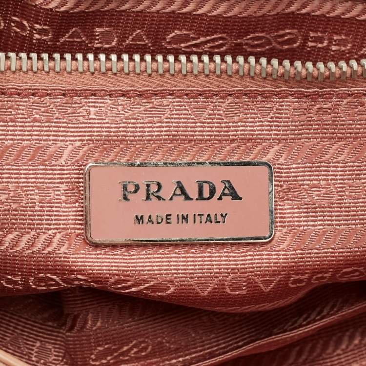 Pre Owned Prada Multicolor Nylon and Exotic Buckle Shoulder Bag