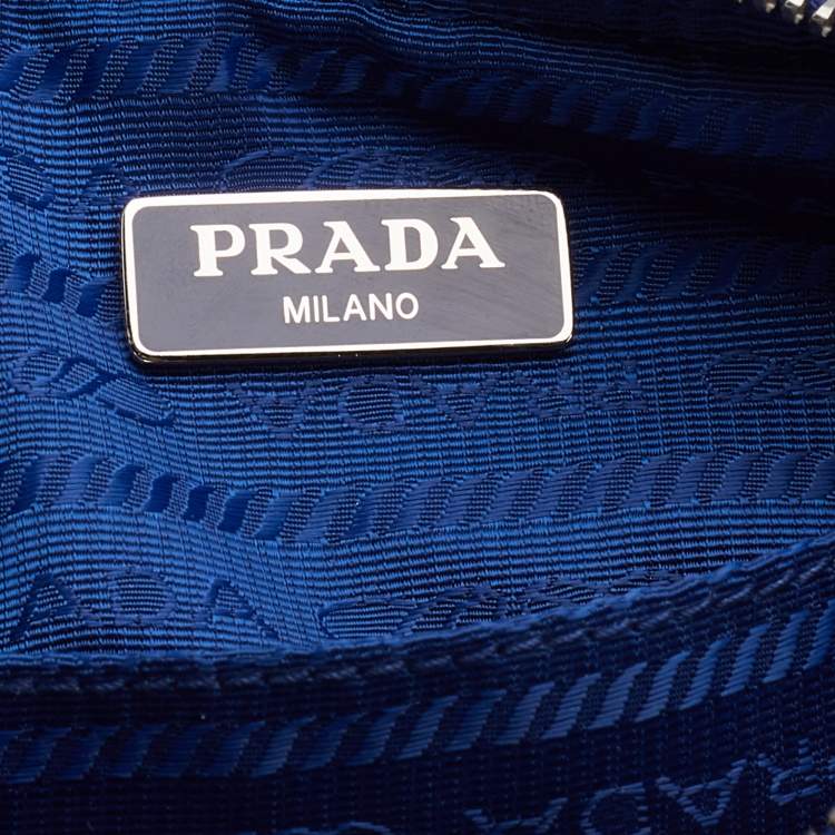 Pre Owned Prada Blue Canvas Canapa Grommet Tote 