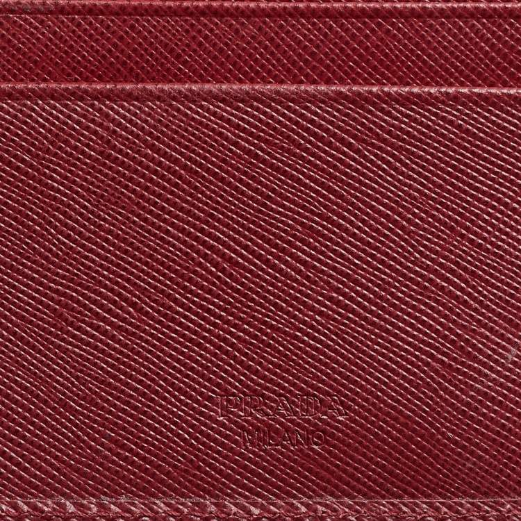 Pre Owned Prada Red Saffiano Lux Leather Flap Continental Wallet