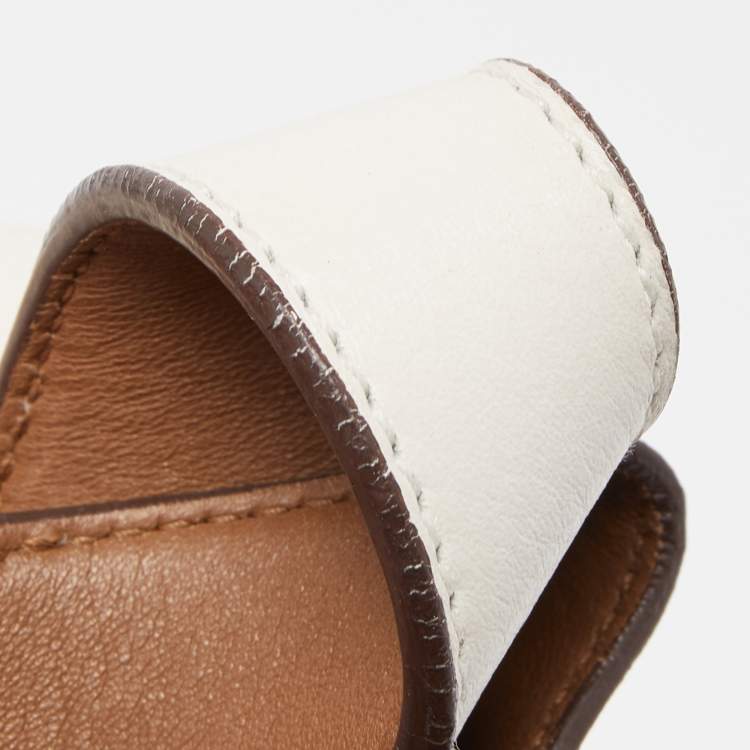 Pre Owned Prada Chalk White Leather Logo Hobo