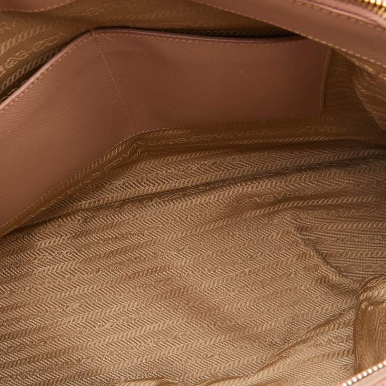 Pre Owned Prada Dusty Pink Saffiano Lux Leather Medium Galleria Tote