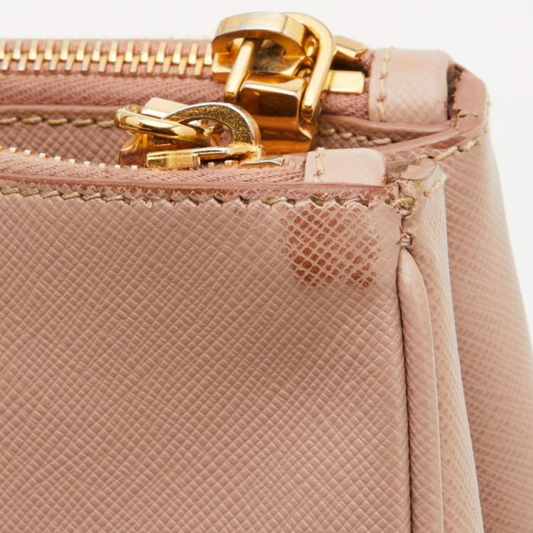 Pre Owned Prada Dusty Pink Saffiano Lux Leather Medium Galleria Tote