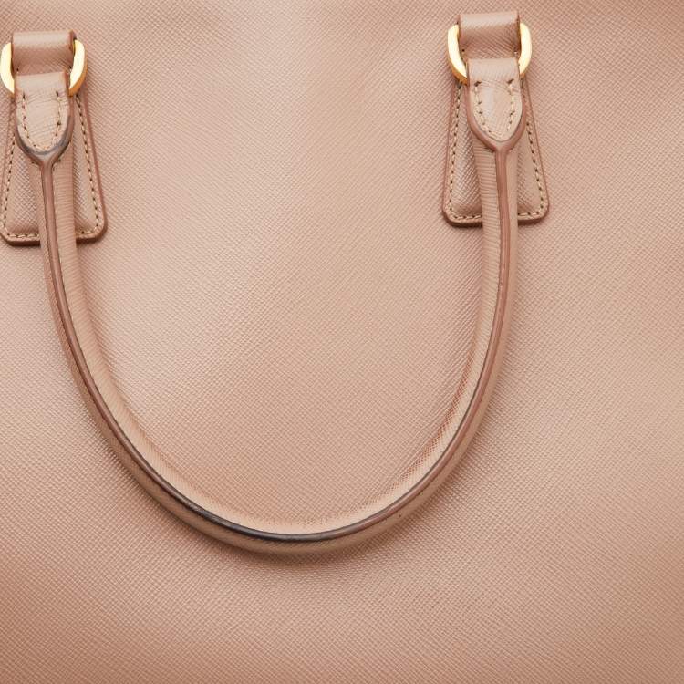 Pre Owned Prada Dusty Pink Saffiano Lux Leather Medium Galleria Tote