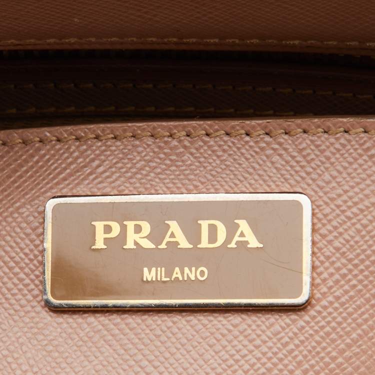 Pre Owned Prada Dusty Pink Saffiano Lux Leather Medium Galleria Tote