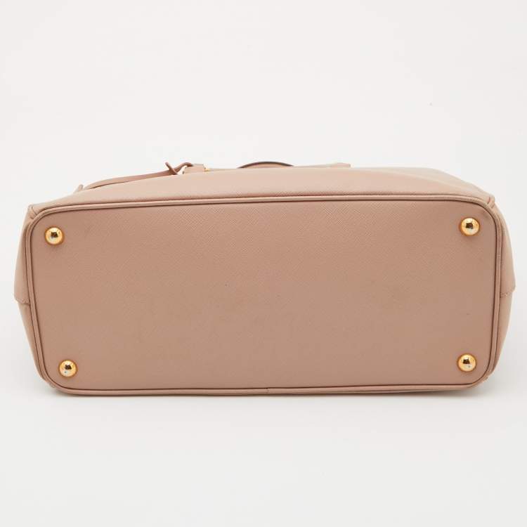 Pre Owned Prada Dusty Pink Saffiano Lux Leather Medium Galleria Tote