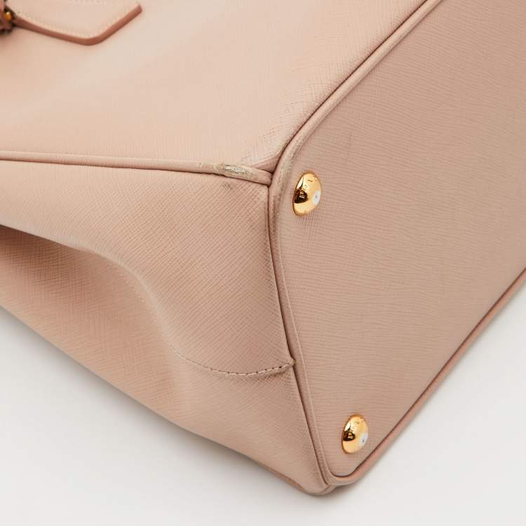 Pre Owned Prada Dusty Pink Saffiano Lux Leather Medium Galleria Tote