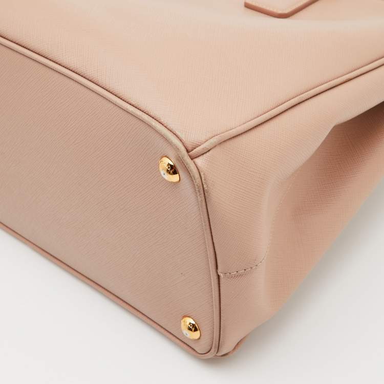Pre Owned Prada Dusty Pink Saffiano Lux Leather Medium Galleria Tote