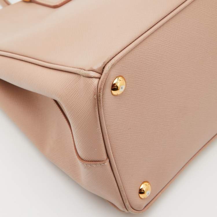 Pre Owned Prada Dusty Pink Saffiano Lux Leather Medium Galleria Tote