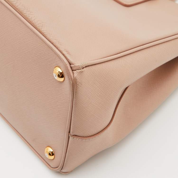 Pre Owned Prada Dusty Pink Saffiano Lux Leather Medium Galleria Tote
