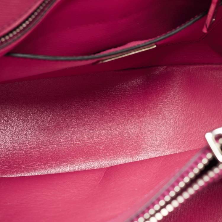 Pre Owned Prada Pink Saffiano Cuir Leather Twin Turnlock Tote