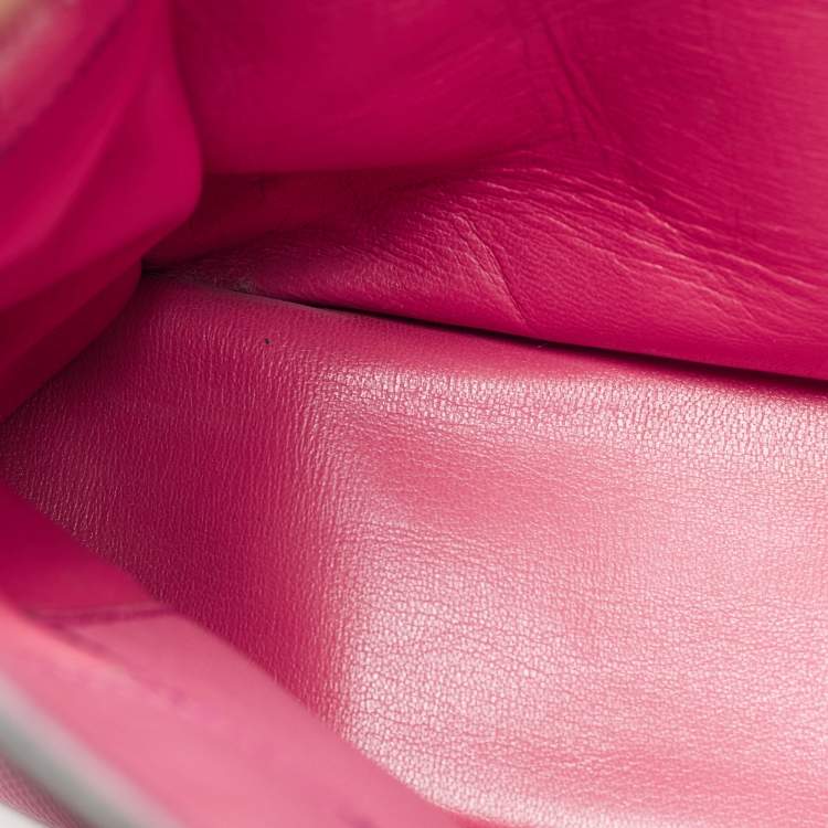 Pre Owned Prada Pink Saffiano Cuir Leather Twin Turnlock Tote