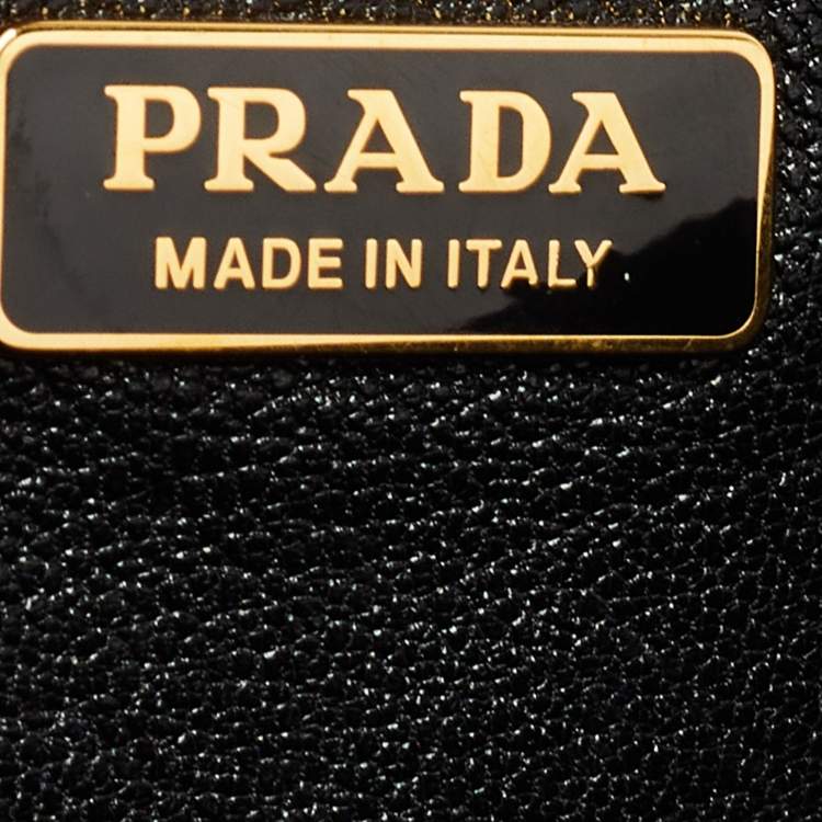 Pre Owned Prada Black/Grey Saffiano Leather Cahier Flap Shoulder Bag