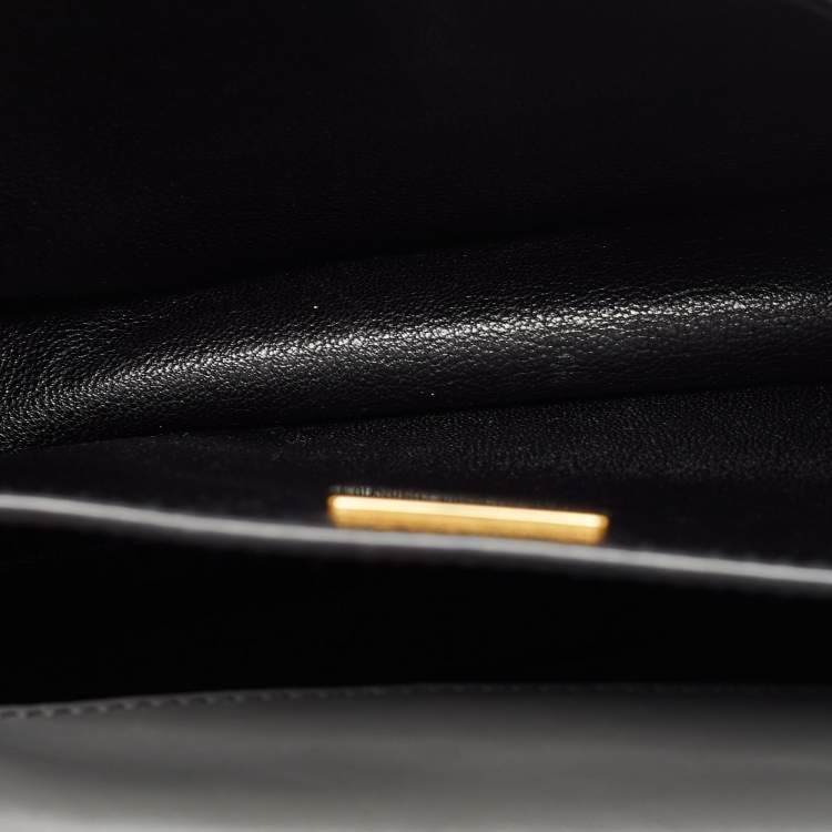 Pre Owned Prada Black/Grey Saffiano Leather Cahier Flap Shoulder Bag
