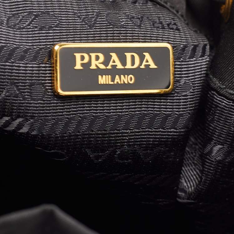 Pre Owned Prada Black Nylon Duet Bucket Shoulder Bag 