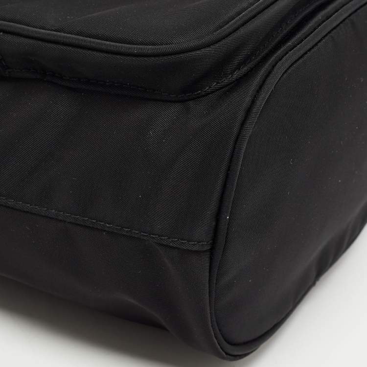 Pre Owned Prada Black Nylon Duet Bucket Shoulder Bag 