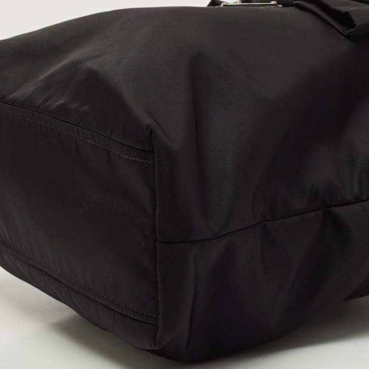 Pre Owned Prada Black Tessuto Nylon Bow Tote