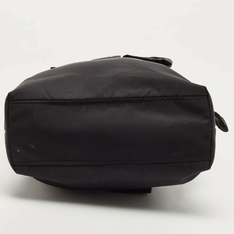 Pre Owned Prada Black Tessuto Nylon Bow Tote