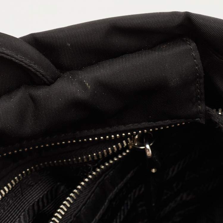 Pre Owned Prada Black Tessuto Nylon Bow Tote