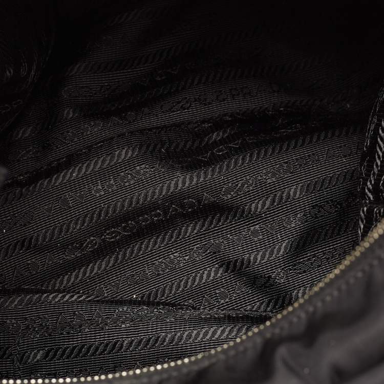 Pre Owned Prada Black Tessuto Nylon Bow Tote