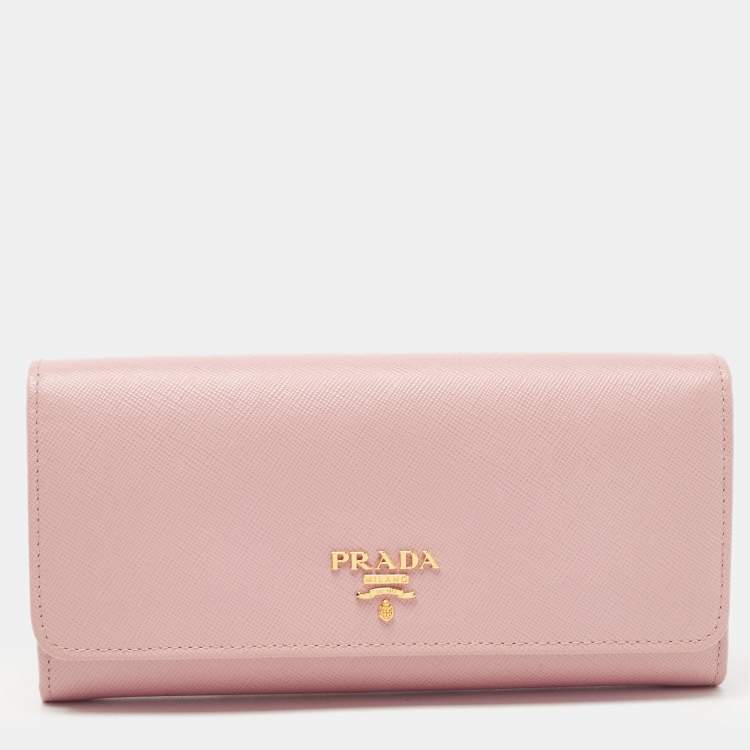 PRADA: wallet in saffiano leather - Blush Pink