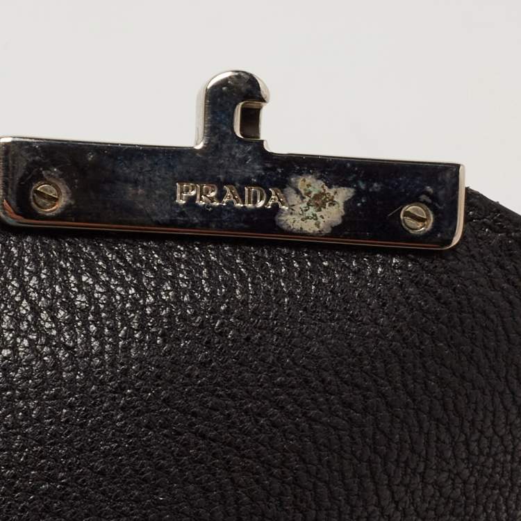 Pre Owned Prada Beige Saffiano Leather Mini Sound Crossbody Bag