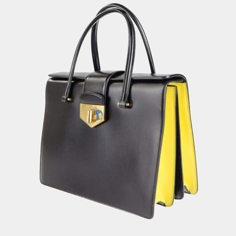 Prada Black Leather Turn Lock Flap Tote Bag Prada TLC