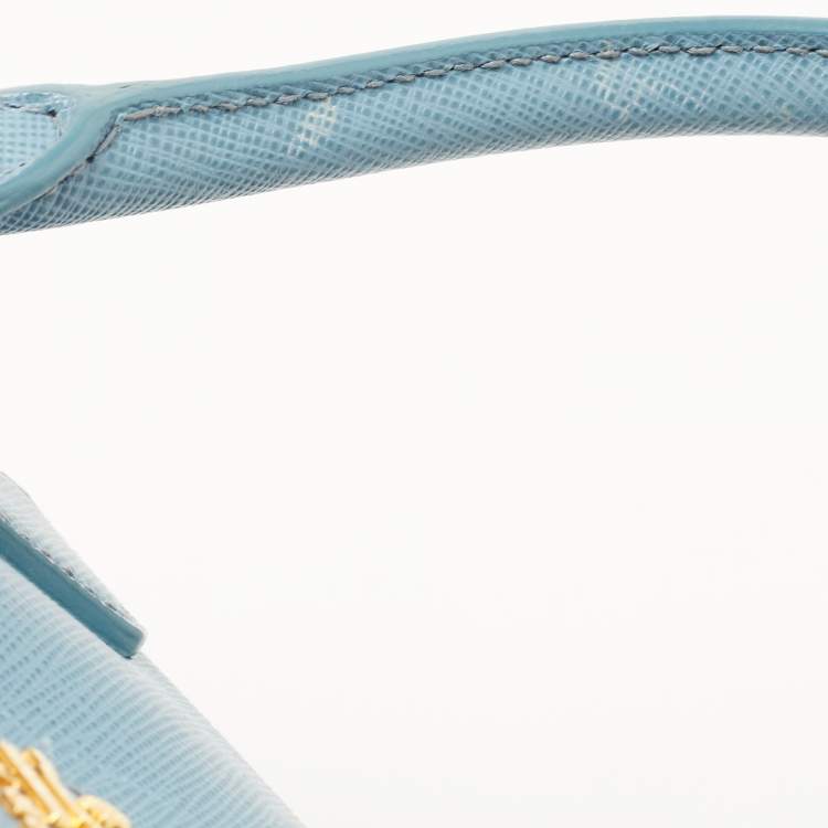 مملوكة مسبقًا Prada Blue Saffiano Lux Leather Small Double Zip Tote