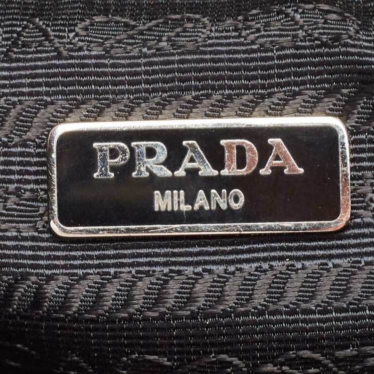 Pre Owned Prada Black Nylon Logo Mini Drawstring Backpack