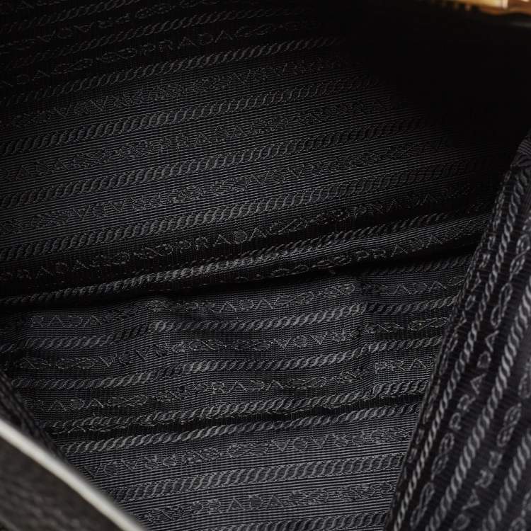 Pre Owned Prada Black Vitello Daino Leather Tote