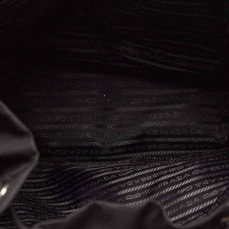 Pre Owned Prada Black Re-Nylon and Saffiano Leather Medium Backpack
