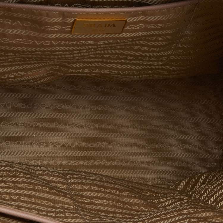 Pre Owned Prada Pink Saffiano Lux Leather Large Double Zip Tote