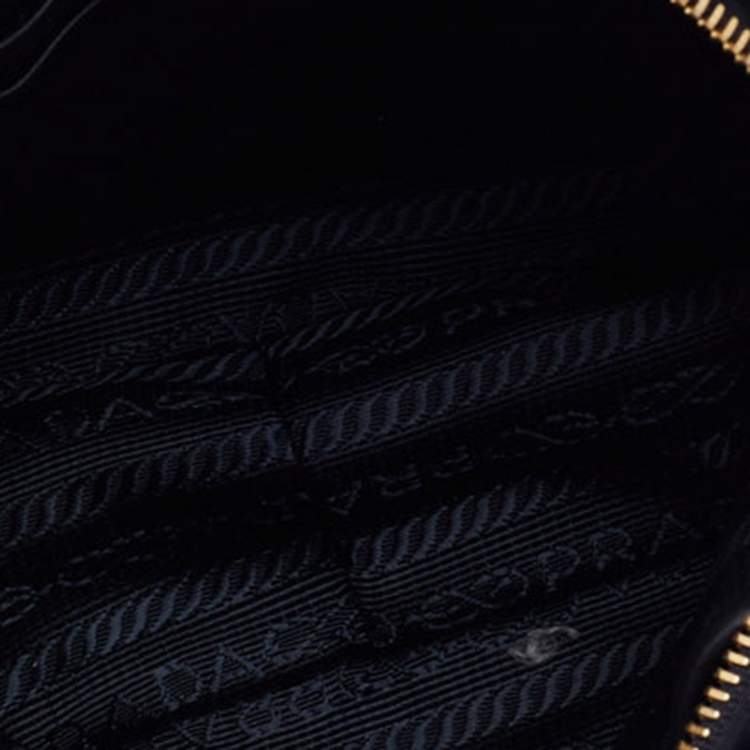 Pre Owned Prada Black Quilted Velvet and Leather Corsaire Belt Bag  