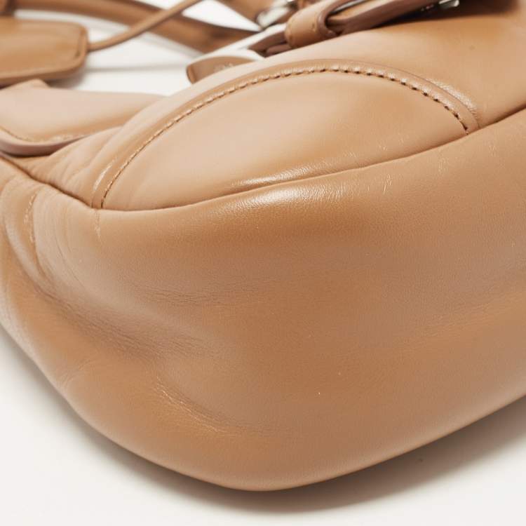 Pre Owned Prada Brown Moon Padded Leather Re-edition 2002 Bag 