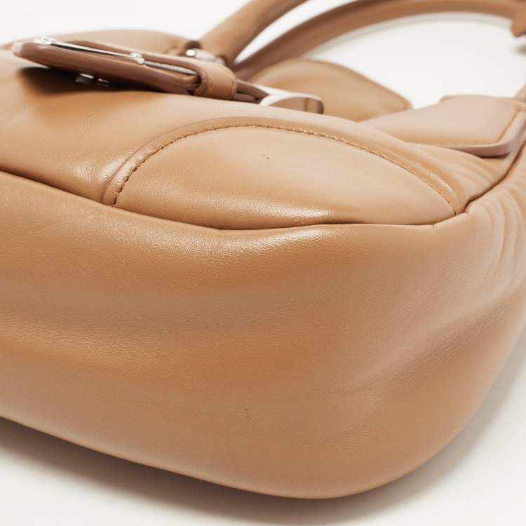 Pre Owned Prada Brown Moon Padded Leather Re-edition 2002 Bag 