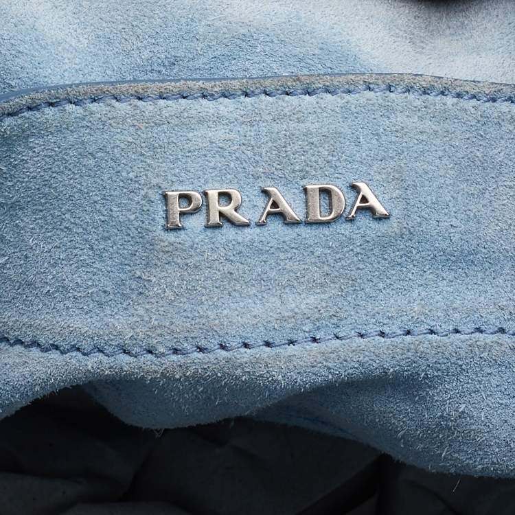 مملوكة مسبقًا Prada Light Blue Leather Etiquette Tote